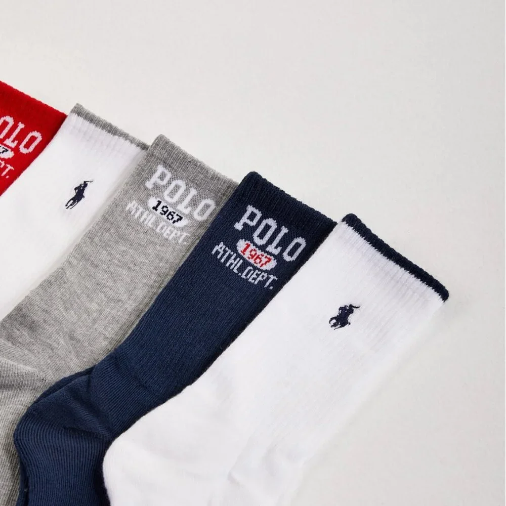 Polo Ralph Lauren Logo Crew Socks and Color Blocked Low Cut Socks 12 Pairs